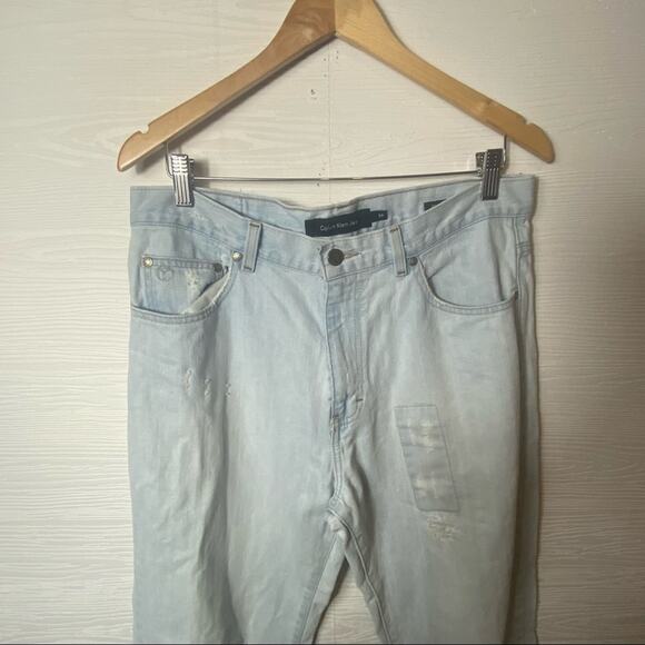 Calvin Klein Jeans Light Wash With Surf Repair Size 33 - Picture 5 of 12